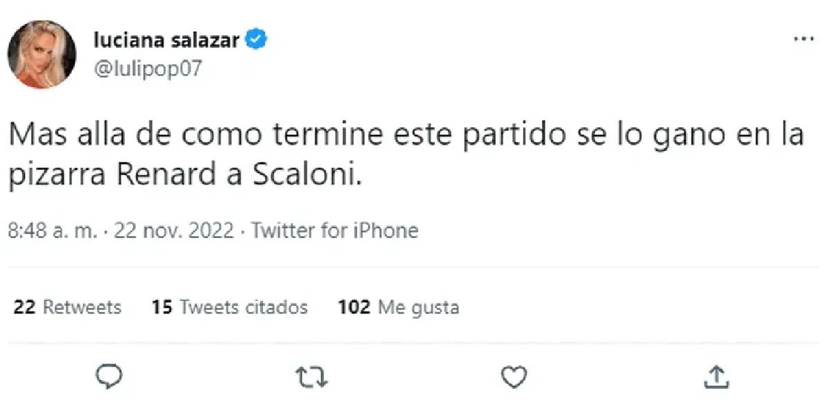 Dura crítica de Luciana Salazar a Lionel Scaloni tras la derrota de la Selección Argentina en el Mundial Qatar 2022: “Se lo ganó en la pizarra Renard”