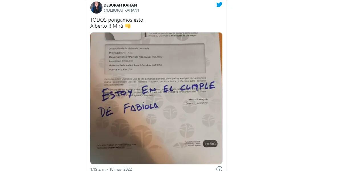 Censo 2022: el irónico mensaje que le dejaron al censista para criticar a Alberto Fernández y Fabiola Yáñez