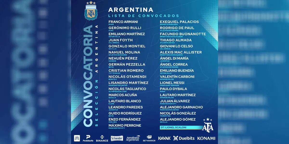 Se conoció la lista de convocados de la Selección Argentina para los amistosos ante Panamá y Curazao: quién es la gran sorpresa