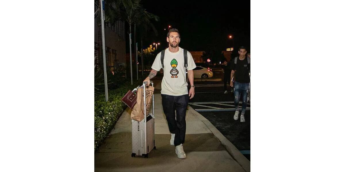 Lionel Messi llegó a Miami con una exótica remera: el exorbitante precio de la prenda
