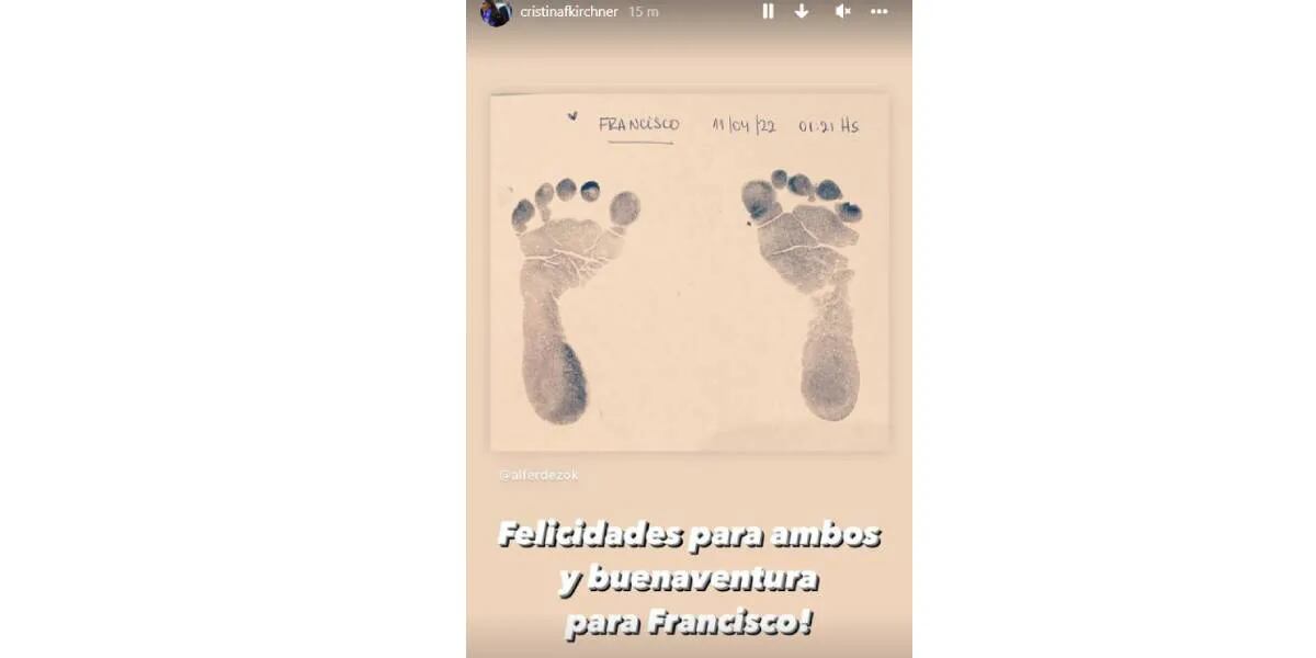 El saludo de Cristina Fernández a Alberto Fernández por el nacimiento de su hijo: ”Felicidades”