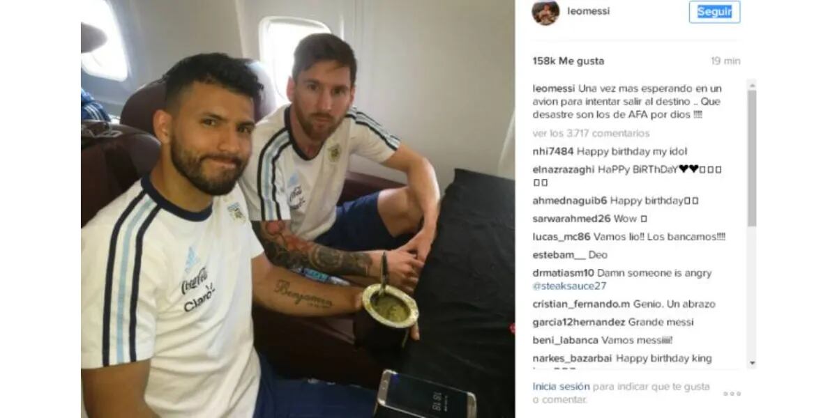 La premonitoria foto del Kun Agüero y Messi en 2016 que anticipó el campeonato del mundo: “El celular”