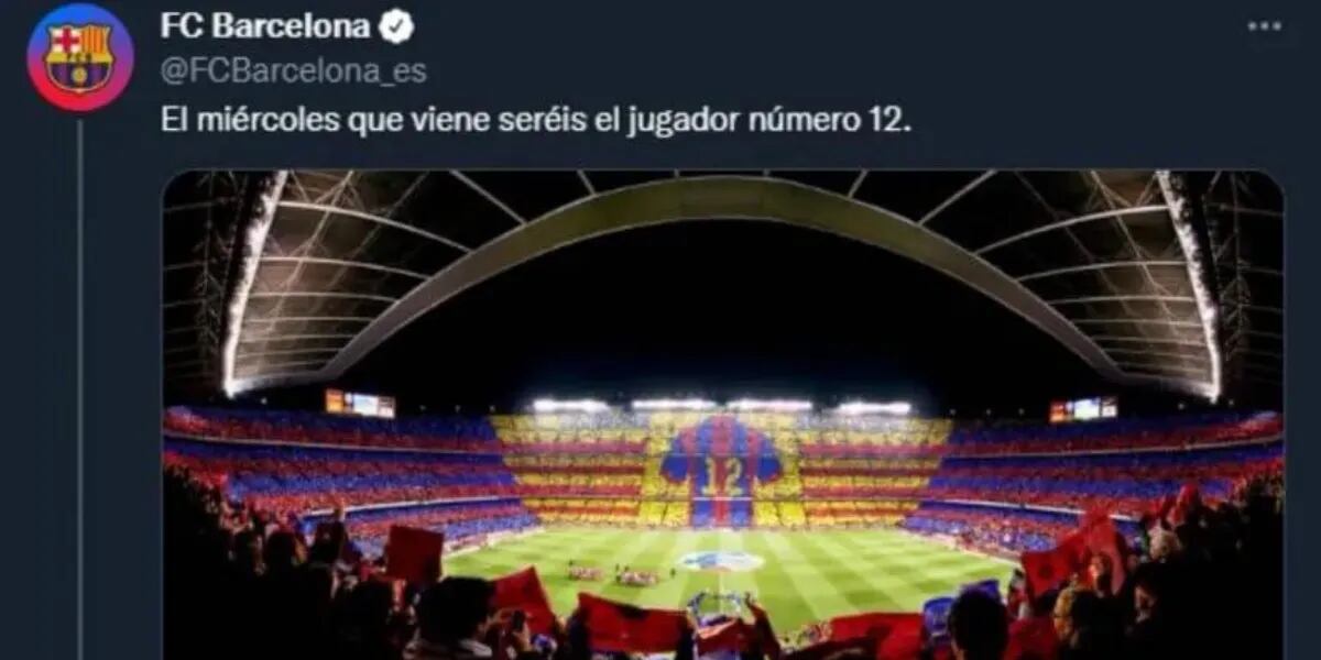 La chicana de Boca al Barcelona en redes: “Jugador número 12 hay uno solo”