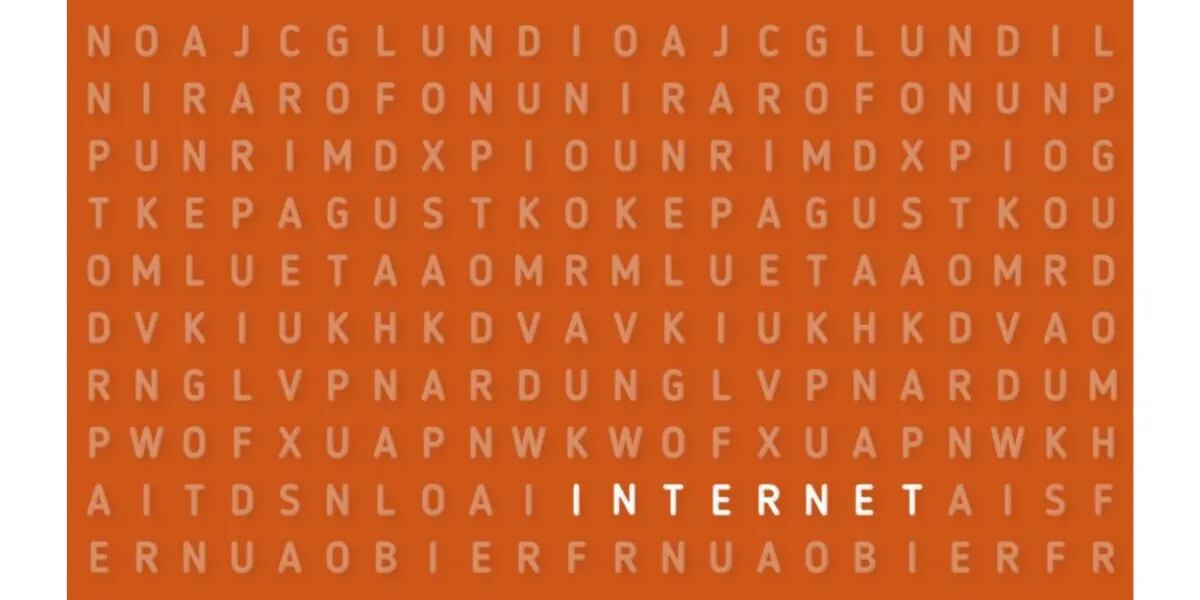 Reto visual para INTELIGENTES: encontrar la palabra INTERNET que se esconde en la sopa de letras