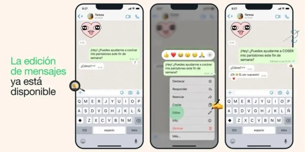 WhatsApp lanzó una función para editar mensajes: cuándo entra en vigencia
