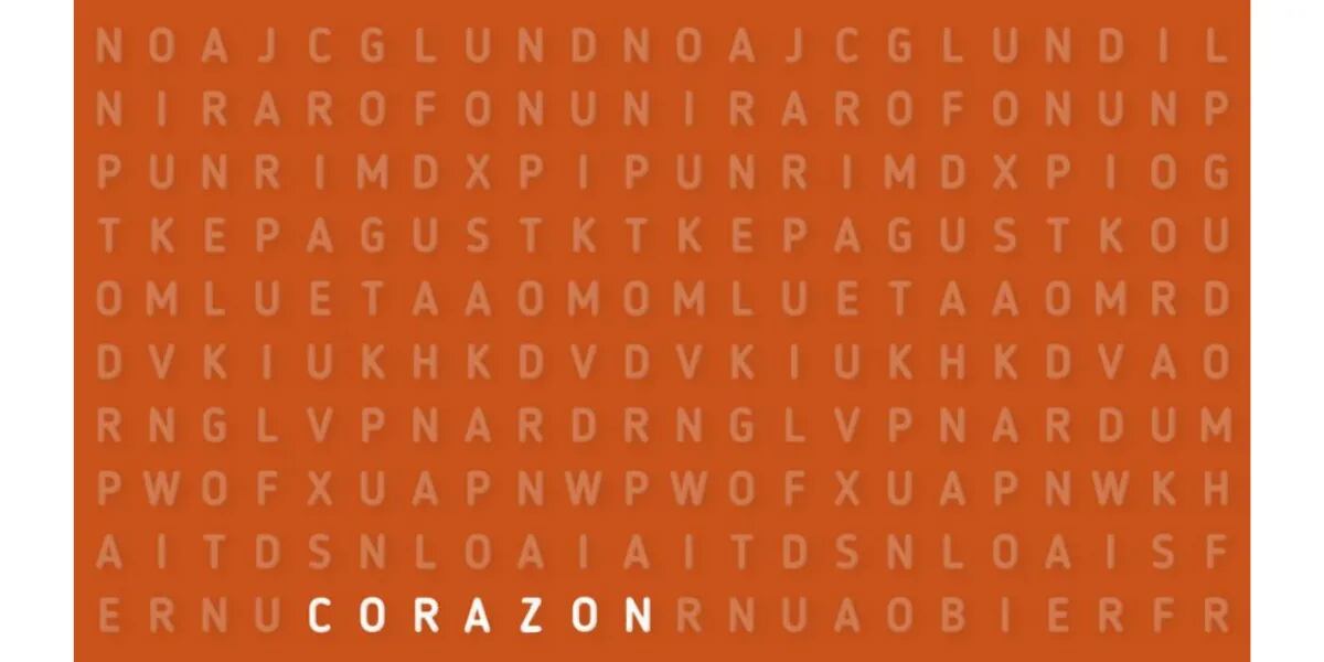 Reto visual para cracks: encontrar la palabra “CORAZÓN” en 9 segundos
