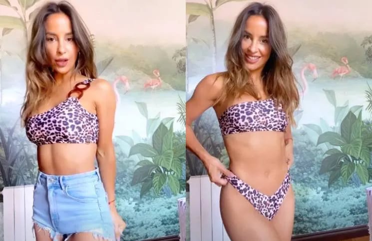 Lourdes Sánchez deslumbró con bikini animal print.