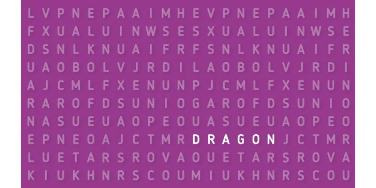 Reto visual para resolver en 9 segundos: encontrar la palabra “DRAGÓN” en tiempo récord
