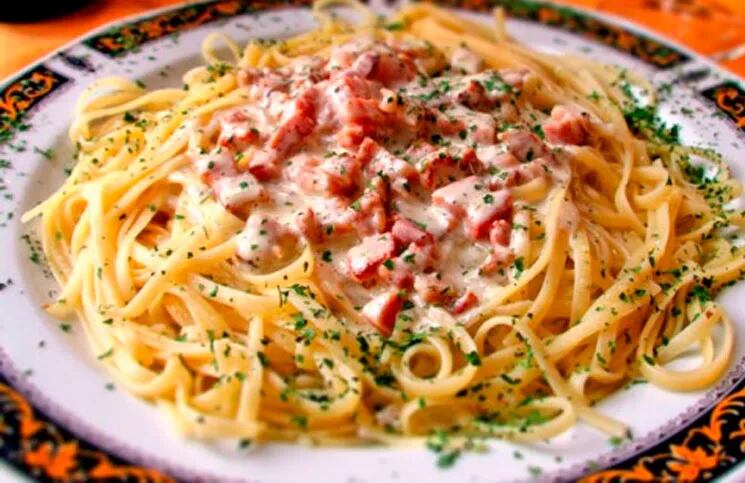 Spaghetti a la carbonada.