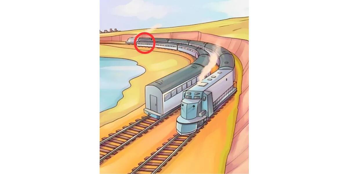 Reto visual nivel experto: encontrá el GRAVE ERROR en la imagen de los trenes
