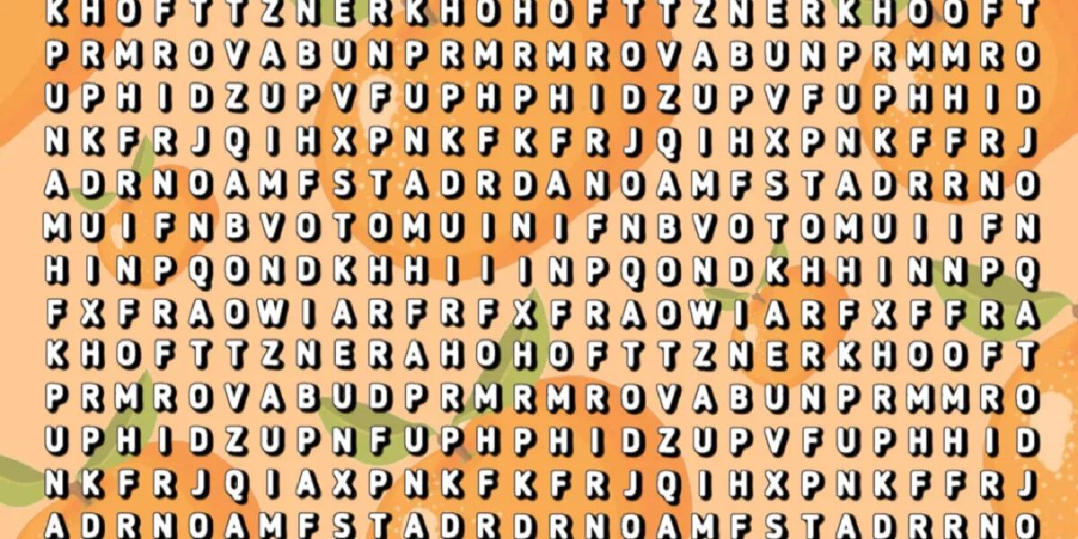 Reto visual para “cracks”: en 5 segundos encontrar la palabra MANDARINA