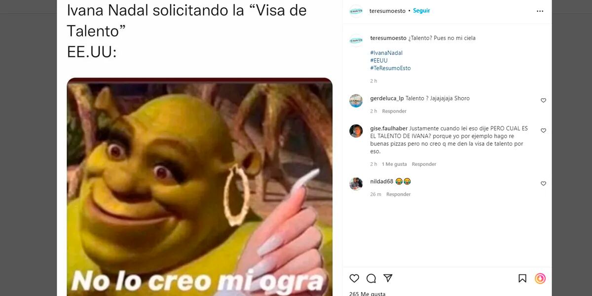A Ivana Nadal le cancelaron la visa en Estados Unidos y los memes se hicieron una panzada