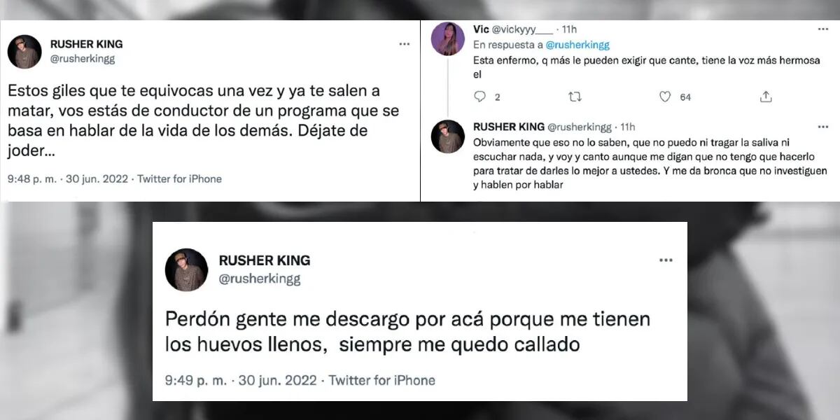 "Dejate de joder", Rusherking salió con los tapones de punta contra Rodrigo Lussich tras criticar su talento