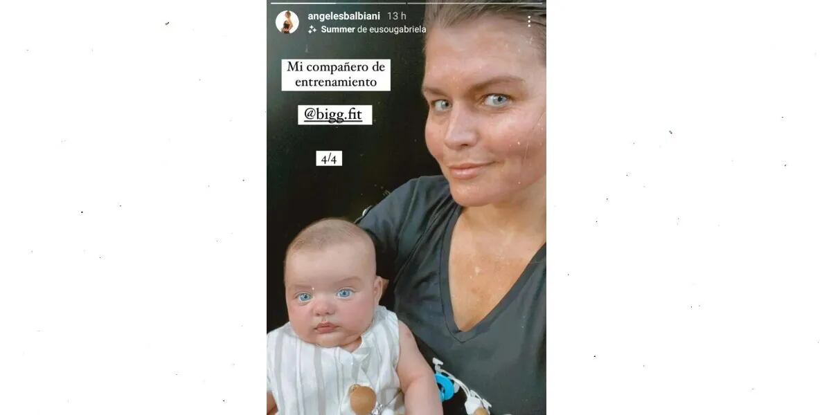 Angie Balbiani compartió una tierna postal con su bebé: “Mi compañero de entrenamiento”