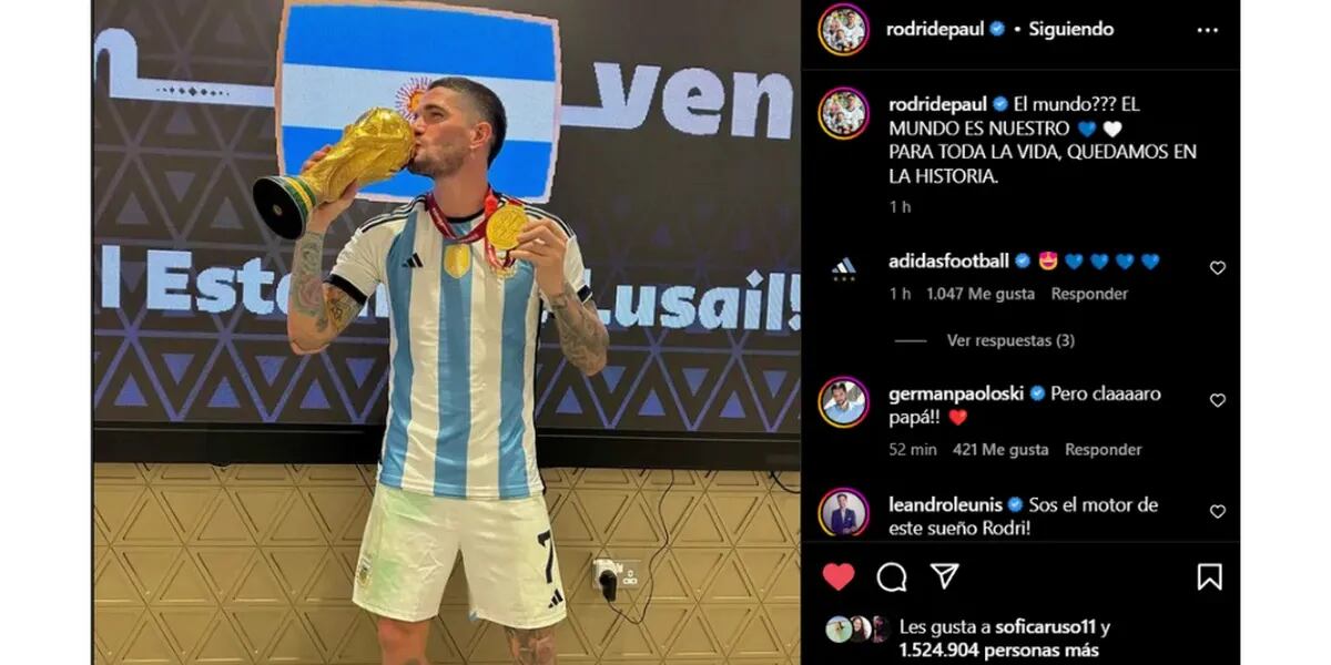 Los eufóricos posteos de los jugadores de la Selección Argentina tras salir campeones: “El mundo es nuestro”
