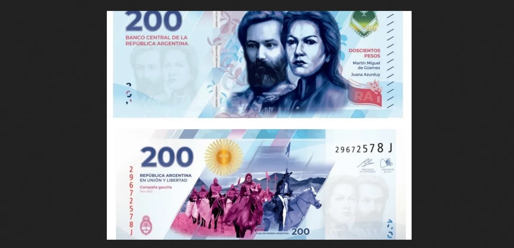 Cómo será el nuevo billete de $200: qué figuras históricas llevará estampadas