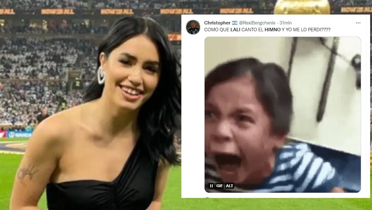 Lali Espósito cantó el himno en la final del Mundial Qatar 2022 y los memes se descontrolaron: “Dame 10″