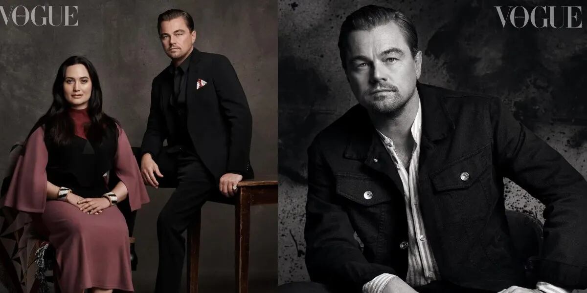 Leonardo Di Caprio debutó en la tapa del Vogue británico junto a Lily Gladstone