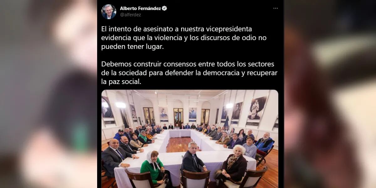 Alberto Fernández: “La violencia y los discursos de odio no pueden tener lugar”