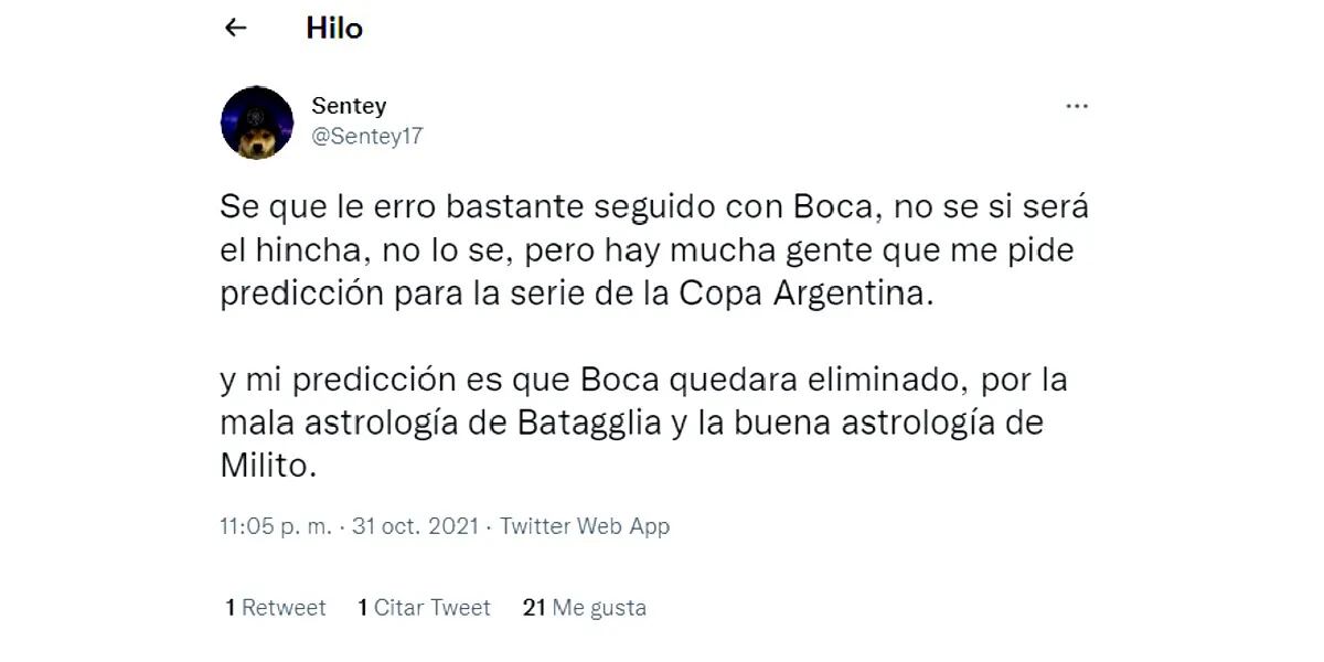 La dura predicción de un astrólogo sobre el partido de Boca - Argentinos Juniors:  “Quedará eliminado”