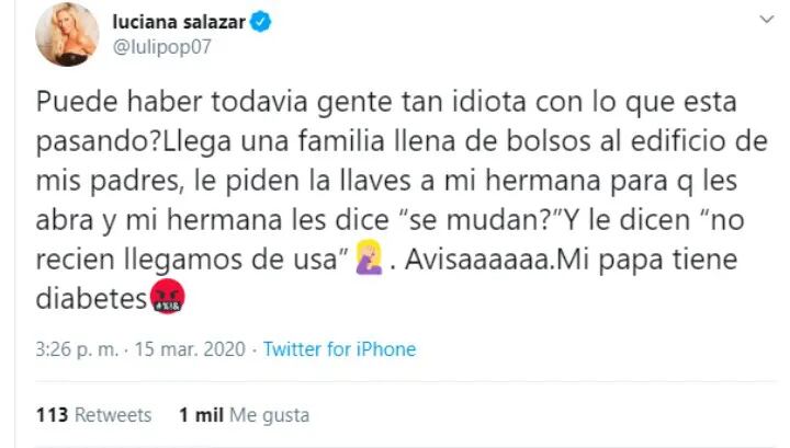 Luciana Salazar, indignada con los vecinos de sus padres a raíz del coronavirus: "¿Puede haber gente tan idiota?"
