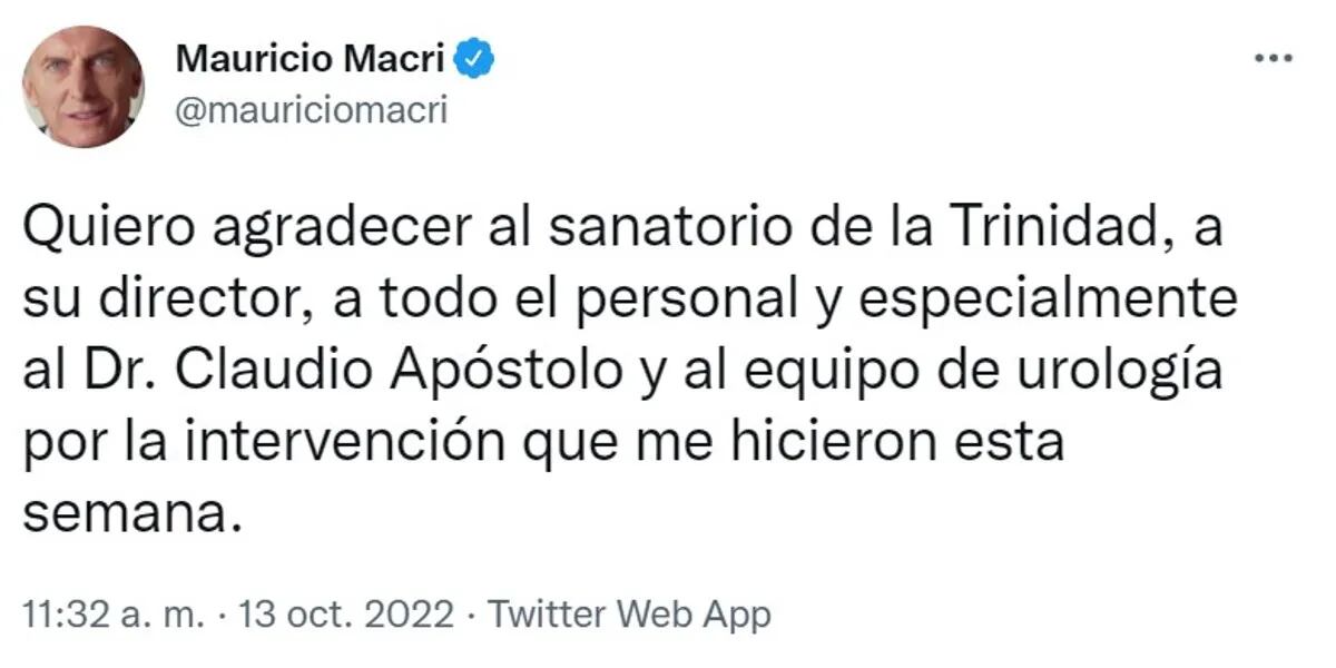 La curiosa explicación de Mauricio Macri sobre su intervención quirúrgica: “Ajuste de próstata”