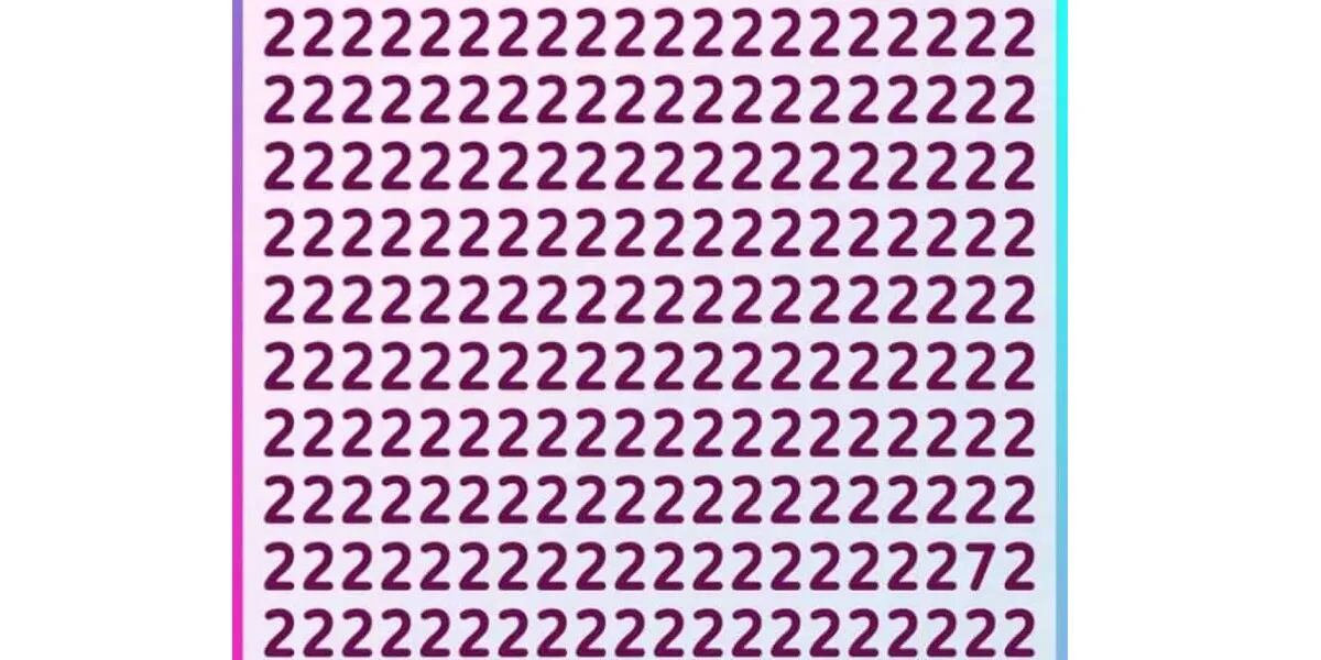 Reto visual: encontrar el número 7 entre los números 2 en menos de 10 segundos