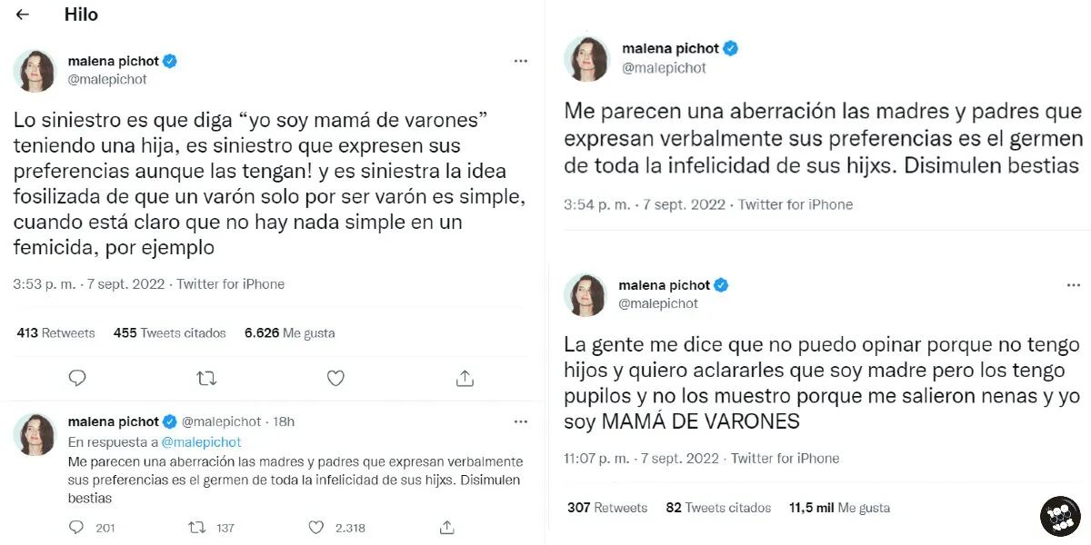 La explosiva crítica de Malena Pichot a Valeria Mazza por sus dichos sobre criar hijos varones: “Es el germen de toda la infelicidad”