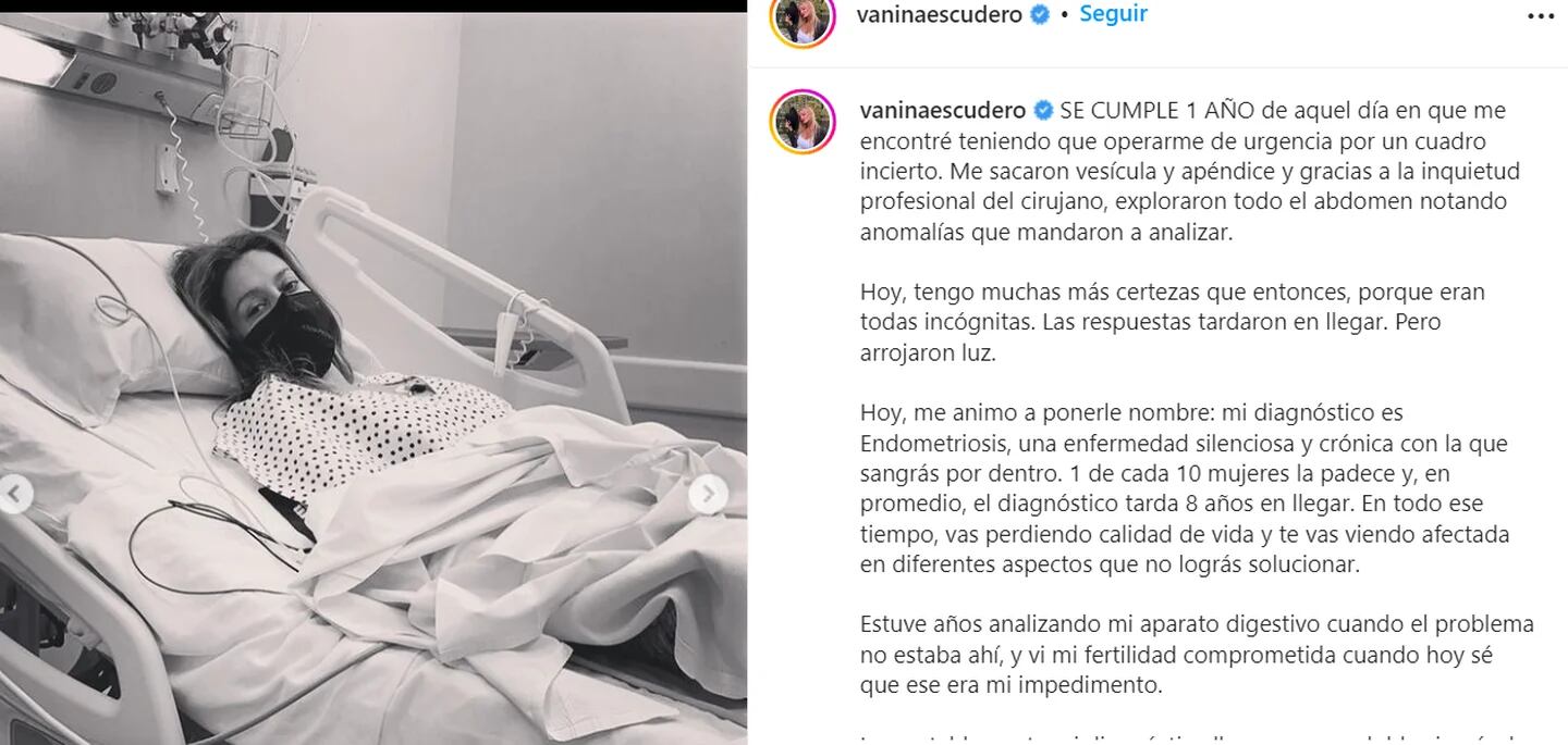 El estremecedor mensaje de Vanina Escudero sobre la enfermedad crónica que padece: “Los miedos están”