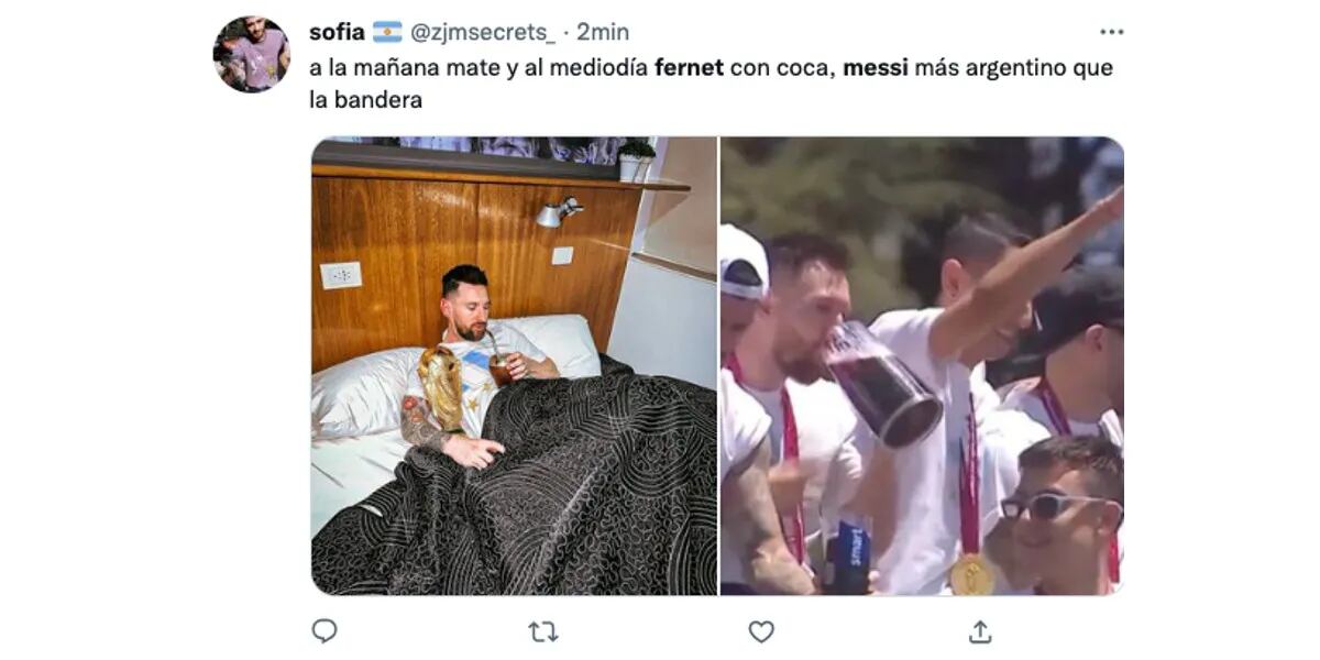 Lionel Messi tomó fernet en un “viajero” frente a los hinchas y los memes se descontrolaron: “Rompió el argentinómetro”