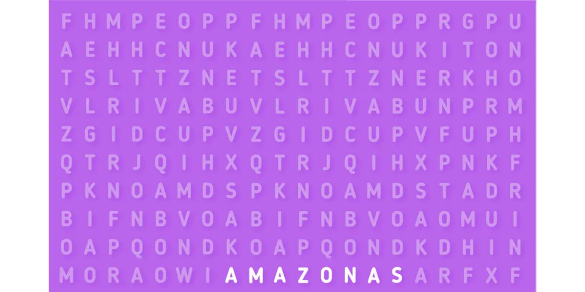 Reto visual para genios: encontrar la palabra “AMAZONAS” en la sopa de letras