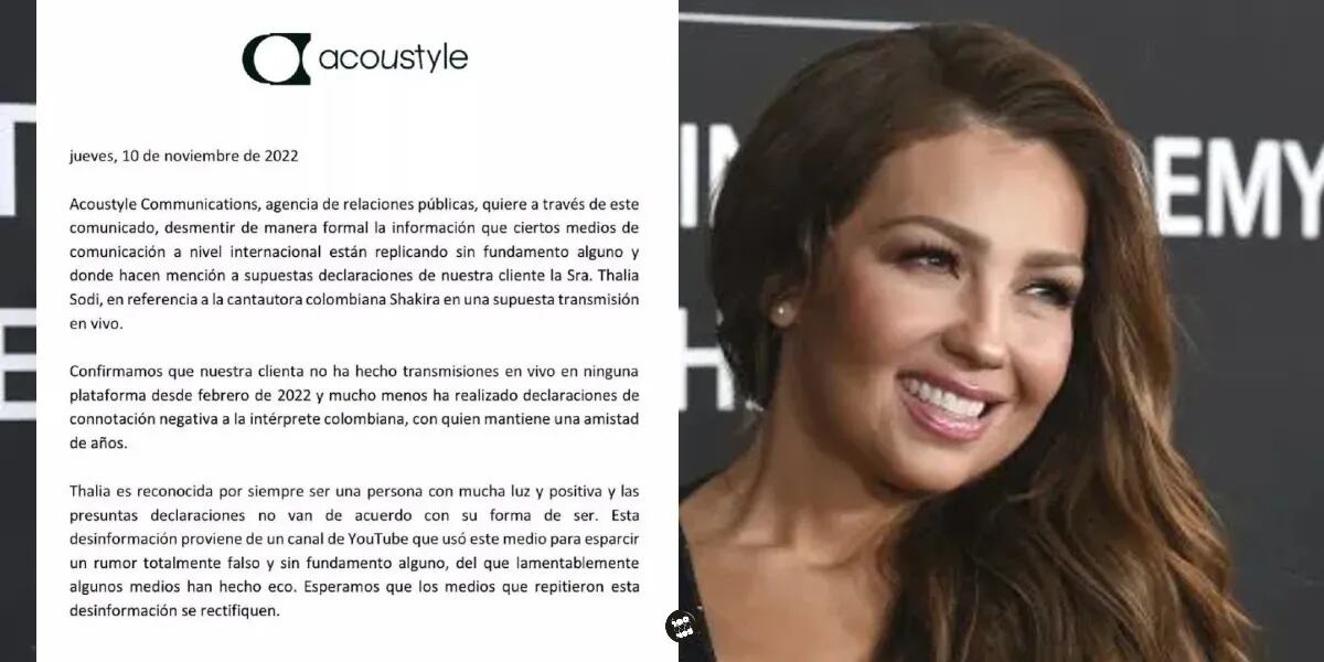 Thalía rompió el silencio por los rumores de pelea con Shakira: “Pudo afectar mi amistad con ella”