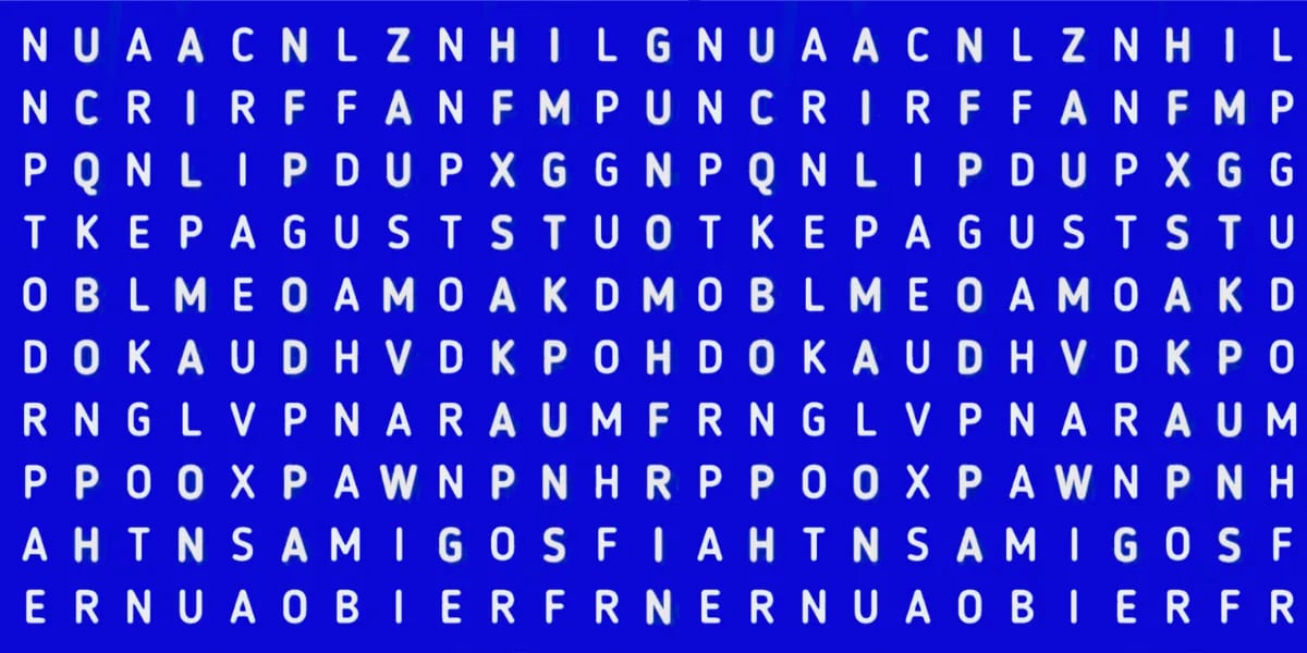 El reto visual del momento: encontrar la palabra “AMIGOS” en la sopa de letras