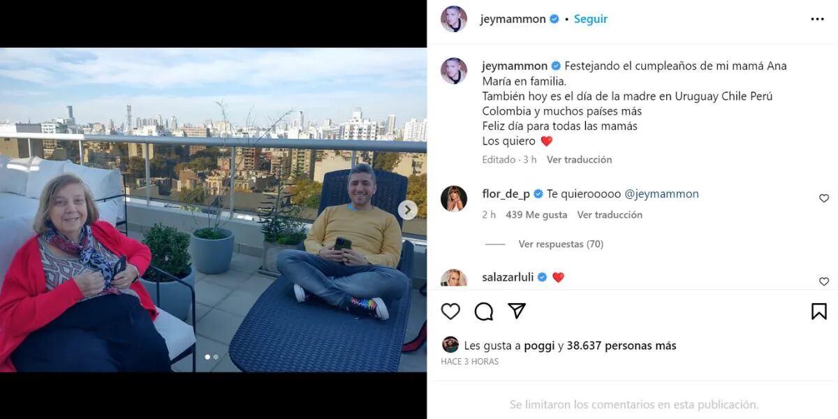 Jey Mammón volvió a aparecer en las redes con un sentido mensaje con fotos familiares: