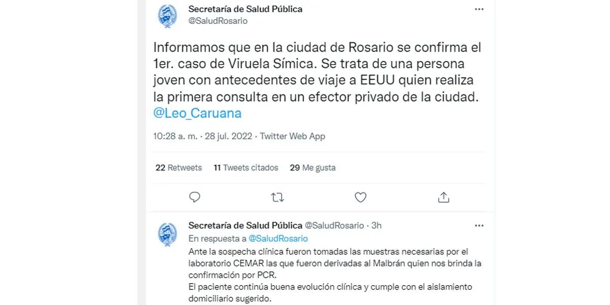 Viruela del mono en Argentina: se confirmó el primer caso en Santa Fe y ya suman 19 en todo el país