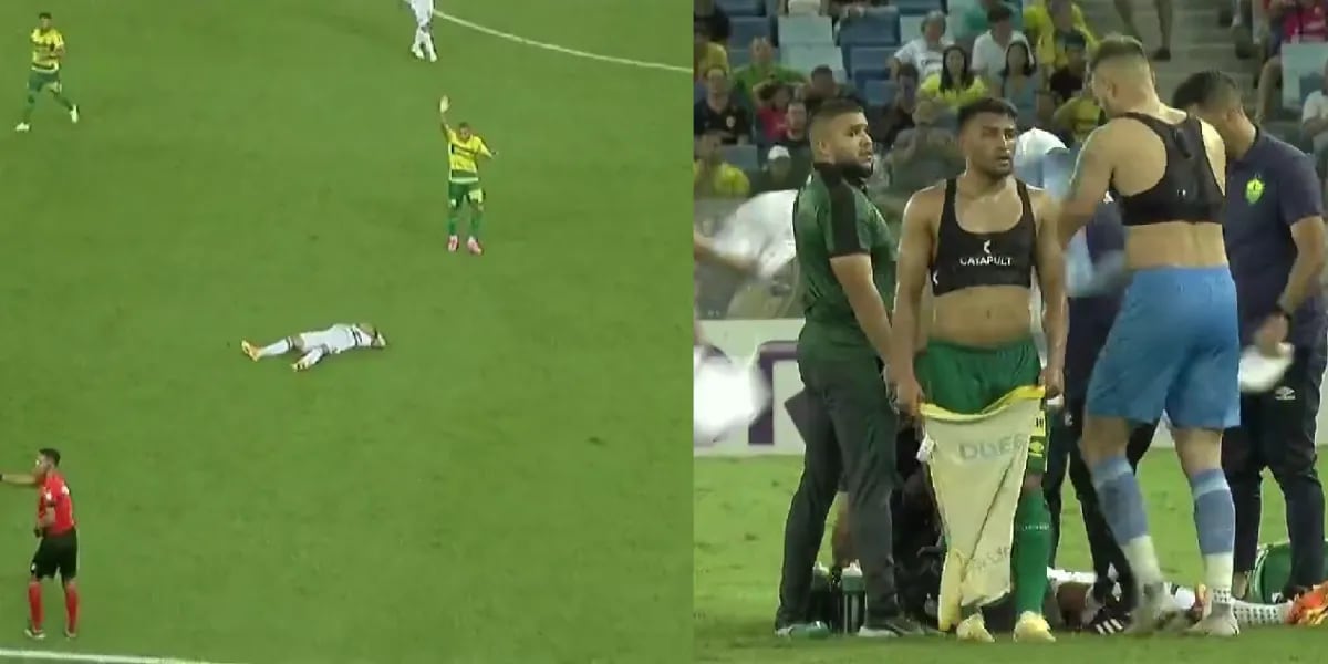 Conmoción en Brasil: un futbolista se desmayó en pleno partido y tuvieron que llevarlo al hospital en ambulancia