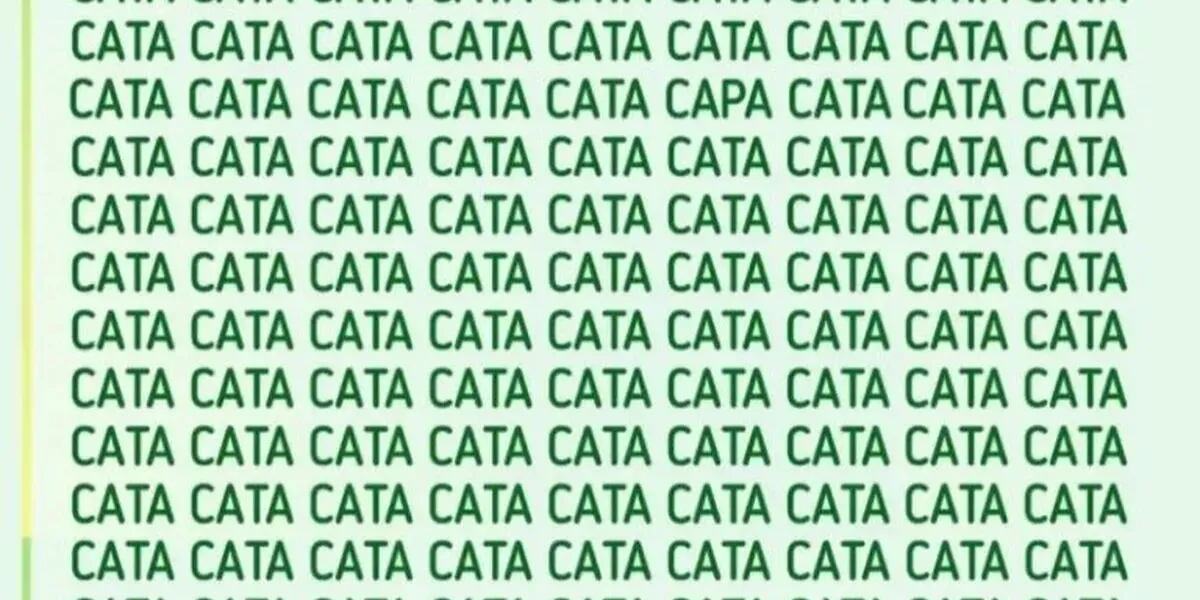 Reto visual que solo el 3% acertó: encontrá la palabra CAPA que se esconde en un mar de CATA