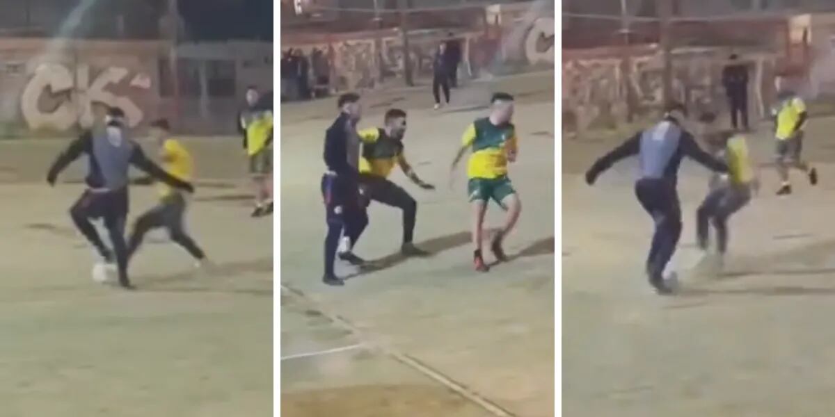 Carlos Tevez volvió a jugar al fútbol en Fuerte Apache y se enojó con un chico que le tiró un caño