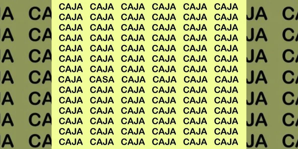 Reto visual para detallistas: encontrar la palabra CASA en tan solo 10 segundos