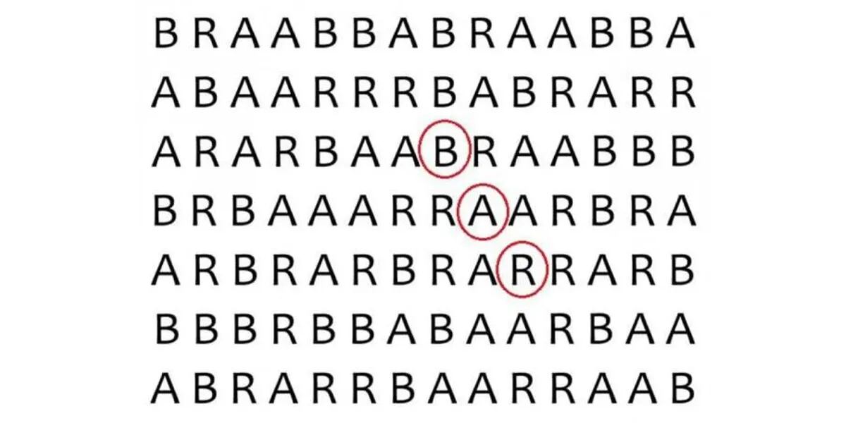 Reto visual para detallistas: encontrá la palabra BAR en menos de 20 segundos