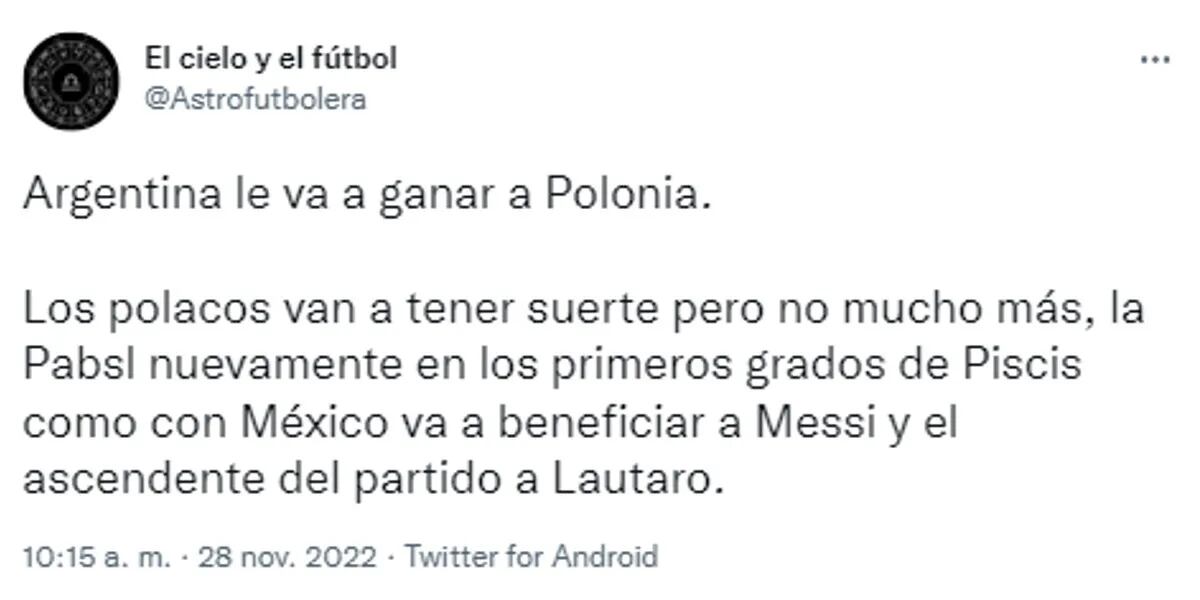La fuerte predicción de una astróloga sobre la Selección Argentina y su choque ante Polonia en el Mundial Qatar 2022: "No mucho más"