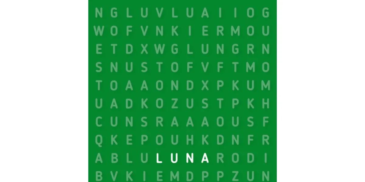 Reto visual NIVEL FÁCIL: encontrá la palabra “LUNA” en esta clásica sopa de letras
