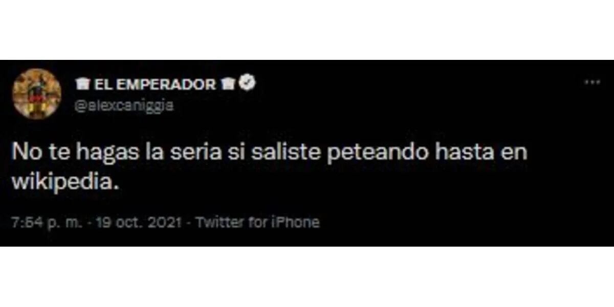 “No te hagas la seria”, el desubicado comentario de Alex Caniggia contra Wanda Nara