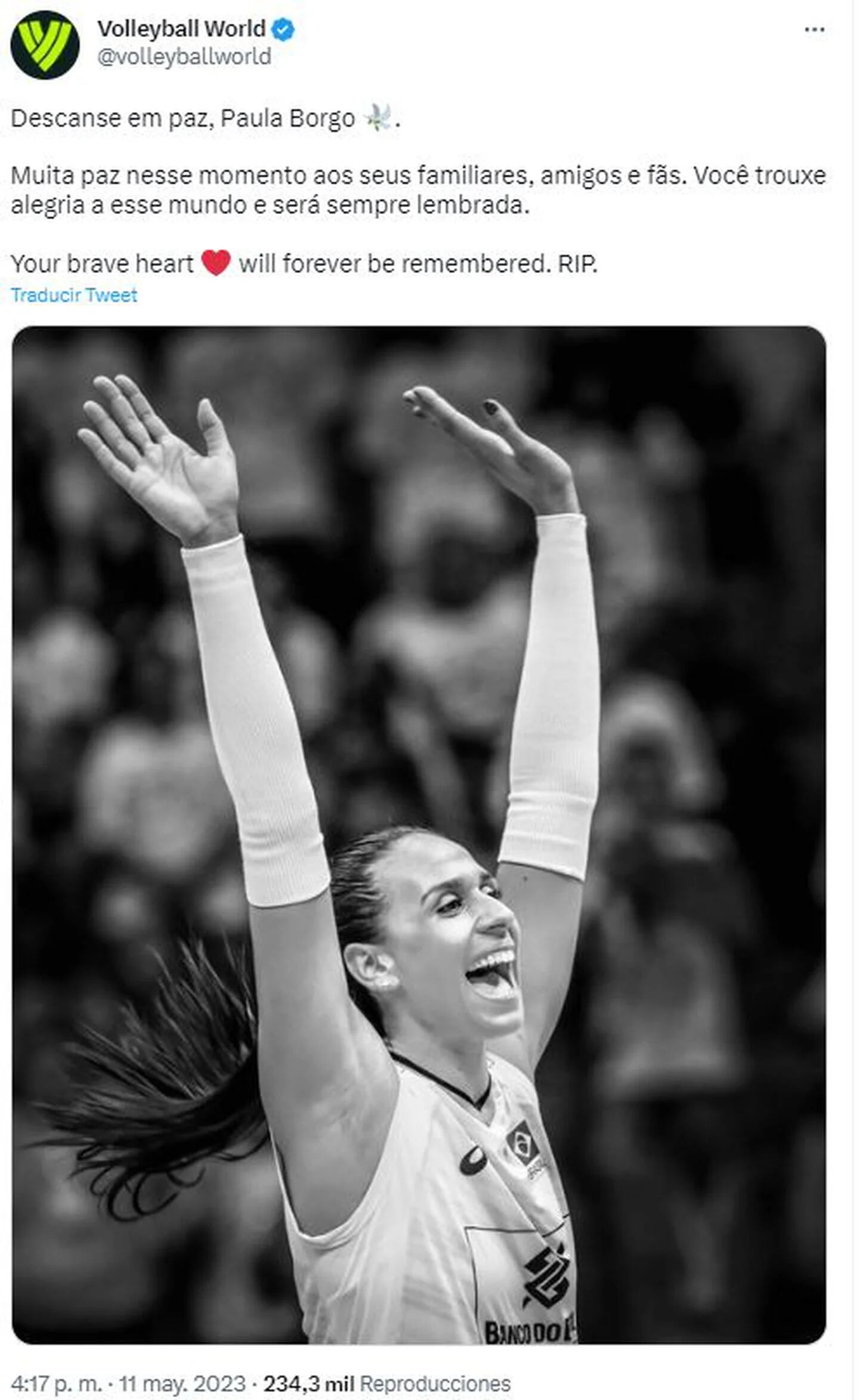 "Mucha fuerza y toda nuestra solidaridad": Conmoción por la muerte de la joven jugadora de la selección brasileña de voley, Ana Paula Borgo