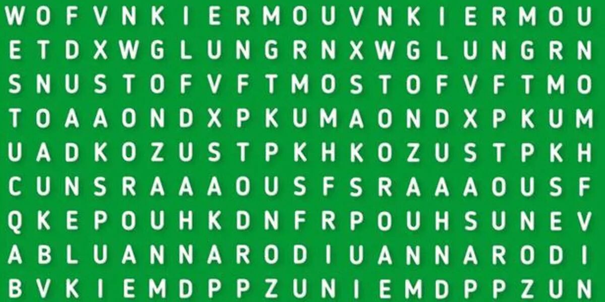 Reto visual para resolver en 10 segundos: encontrar la palabra VENUS en la sopa de letras