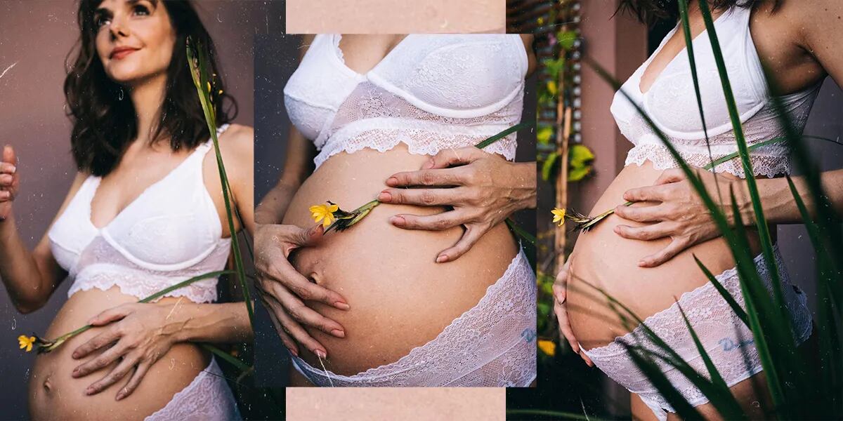 A pocos días de dar a luz, Julieta Nair Calvo posó en ropa interior para mostrar su pancita: “Floreciendo”