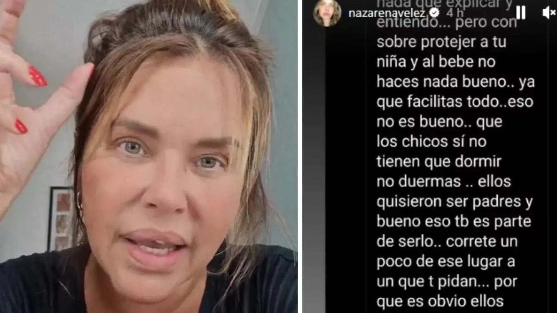 Nazarena Vélez estalló furiosa por las críticas que recibe tras el nacimiento de su nieto: “Haciéndose las sabelotodo”