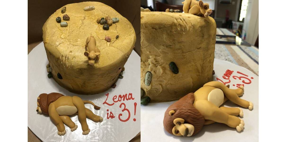 Tiene 3 años y eligió “la muerte de Mufasa de El Rey León” para decorar su torta