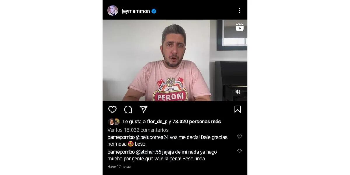 Florencia Peña apoyó a Jey Mammón luego del video en el que el humorista se defendió de la denuncia por abuso sexual