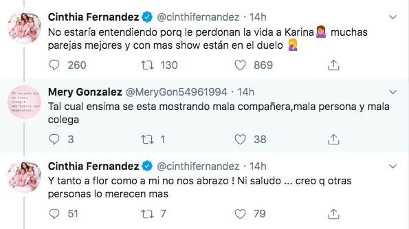 Karina La Princesita y la picante acusación a Cinthia Fernandez: "No hace falta mentir así, inventate otra cosa"